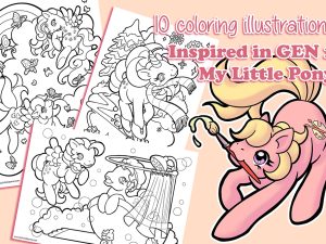 Ilustraciones para colorear My Little Pony retro