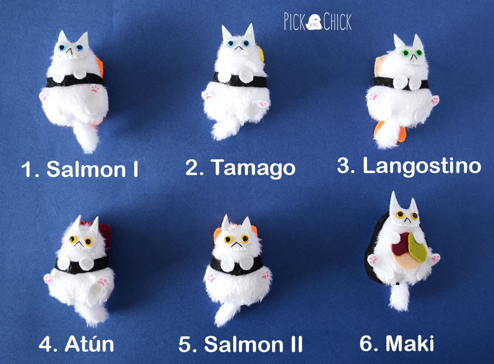 peluche gato sushi