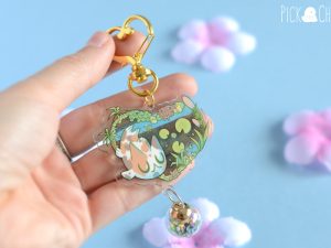 llavero estanque gato pez nekoi japones kawaii