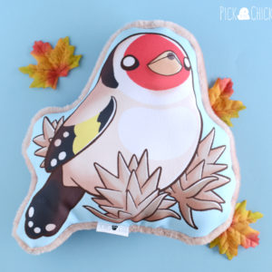 cojín jilguero pajarito kawaii