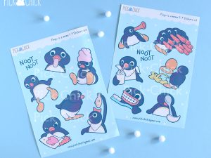 pegatinas meme pingu