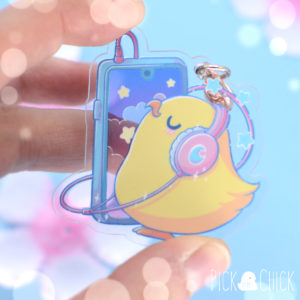 kawaii chicken keychain