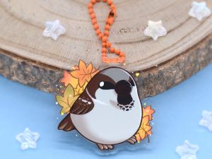 Llavero acrílico Gorrión (passer domesticus)