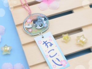 furin kawaii keychain cat koi