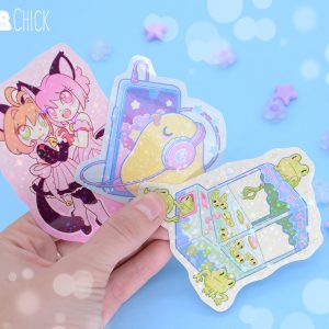 Pegatinas kawaii con foil brillante (varios modelos)