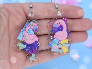 flamencos retro pendientes