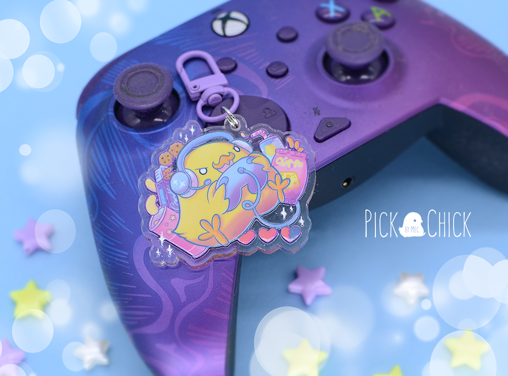 llavero pollito gamer