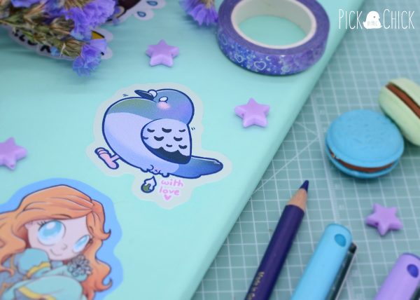 pegatinas palomas kawaii
