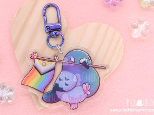 Llavero acrílico paloma LGTB+ bandera