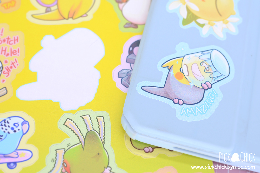 pegatina ninfa cacatua