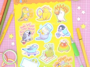 pegatinas pajaritos kawaii