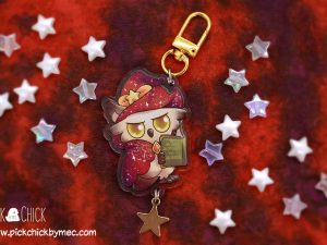 buho mago llavero acrilico kawaii fantasia rol