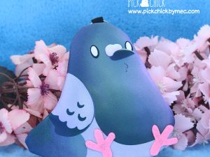 monedero paloma kawaii sentada hecho a mano