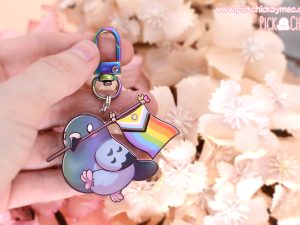 llavero acrílico paloma LGBTI+